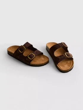 Sandaler med fotbädd, dubbla remmar och leopardmönster
