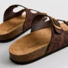 Sandaler med fotbädd, dubbla remmar och leopardmönster