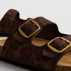 Sandaler med fotbädd, dubbla remmar och leopardmönster