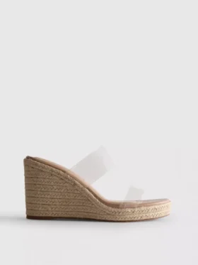 Sandaler med kilklack i plexiglas