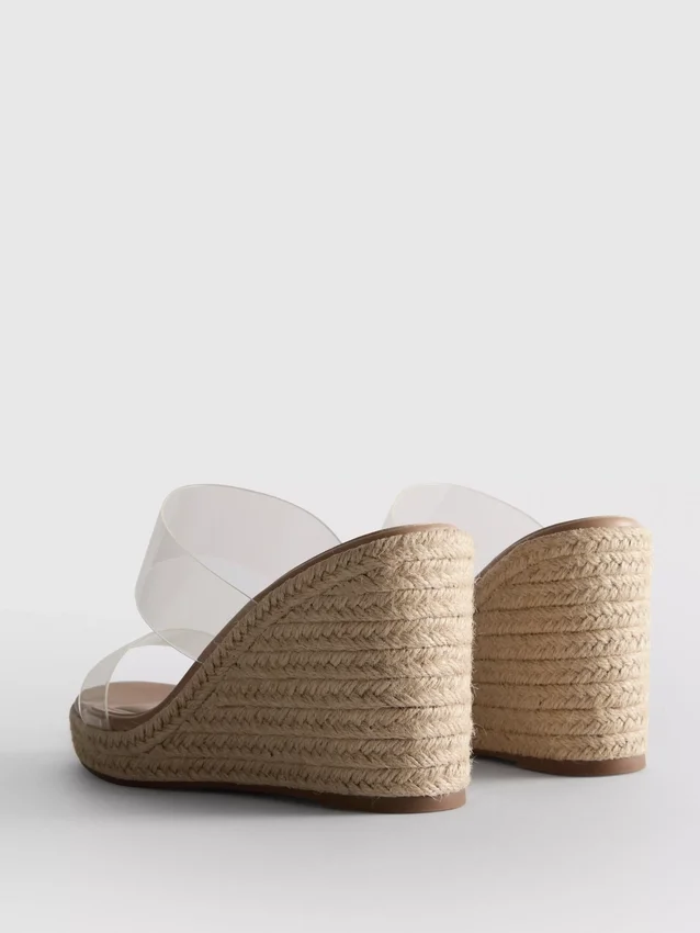 Sandaler med kilklack i plexiglas