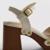 Sandaler med klackskor i imitationsmocka och nitar