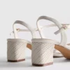 Sandaler med remmar och vävd blockklack