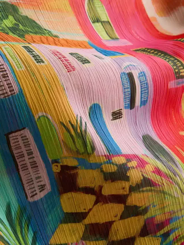 Sarong med fransar och tropiskt mönster
