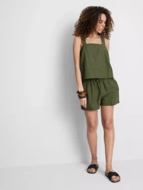 Shorts i bomullsblandning med elastisk midja
