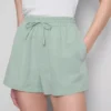 Shorts i bomullsblandning med elastisk midja
