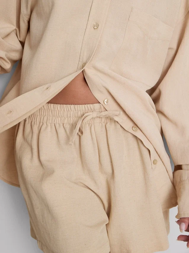 Shorts i bomullsblandning med elastisk midja