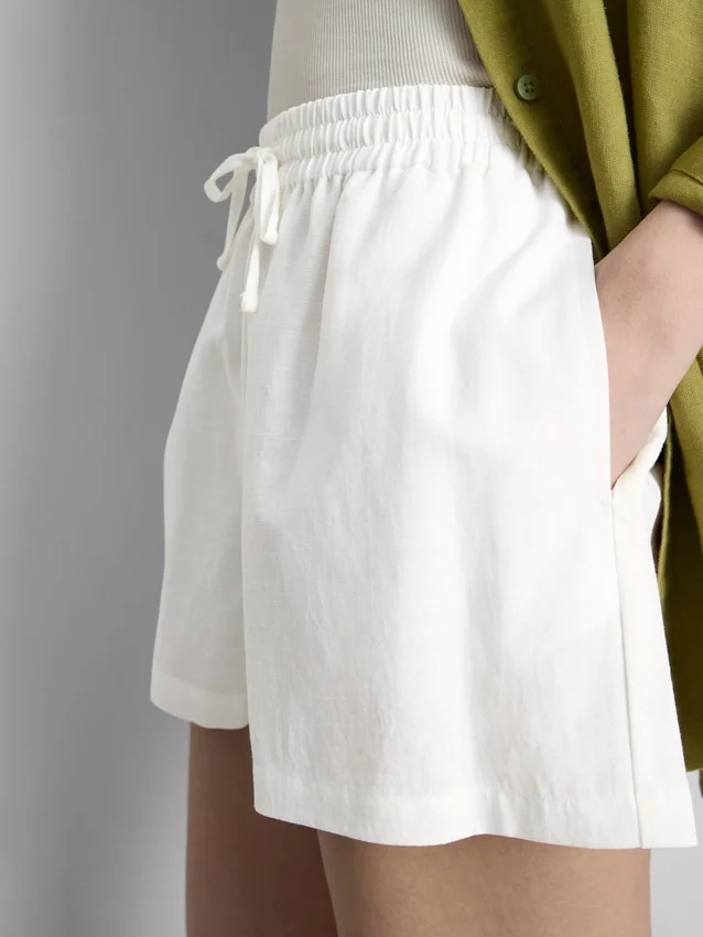 Shorts i bomullsblandning med elastisk midja