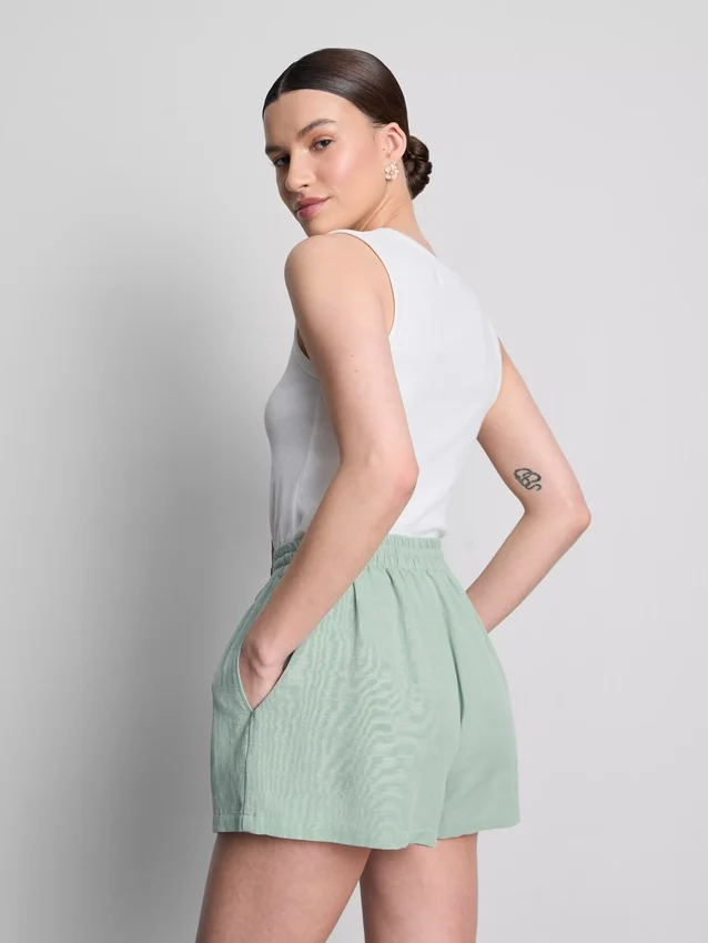 Shorts i bomullsblandning med elastisk midja