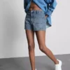 Shorts i bomullsdenim med framfickor