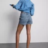 Shorts i bomullsdenim med framfickor