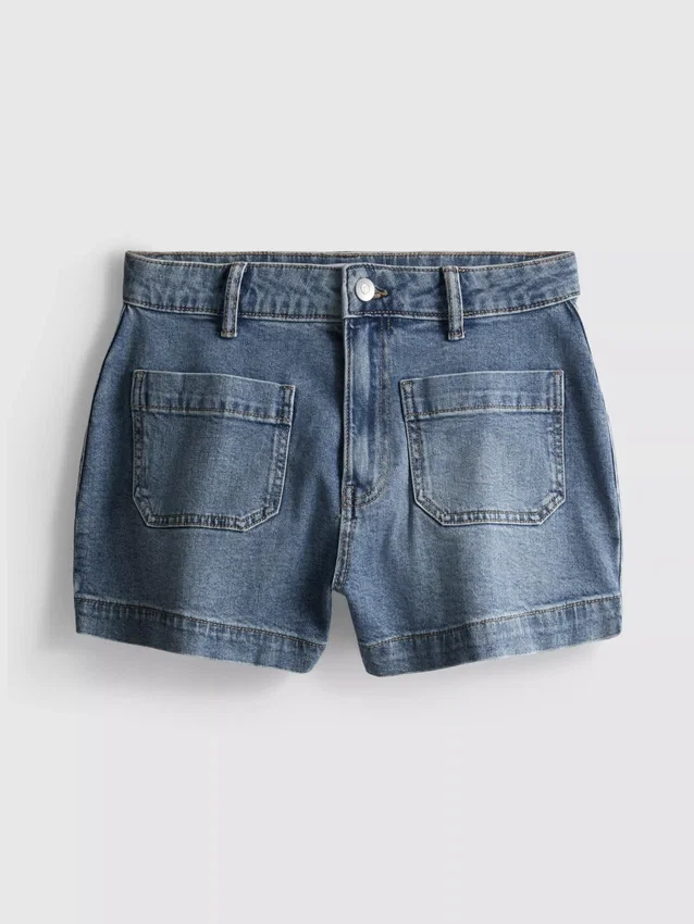 Shorts i bomullsdenim med framfickor