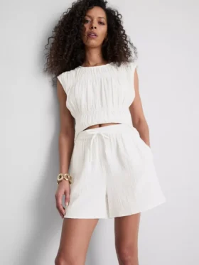 Shorts i bomullsmuslin