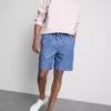 Shorts i linneblandning med dragsko