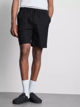 Shorts i linneblandning med dragsko
