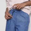 Shorts i linneblandning med dragsko