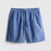 Shorts i linneblandning med dragsko