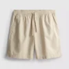 Shorts i linneblandning med dragsko