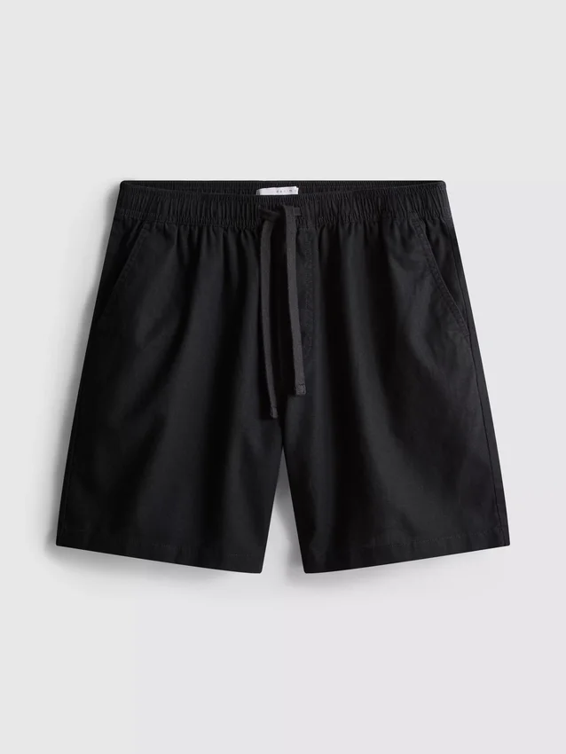 Shorts i linneblandning med dragsko