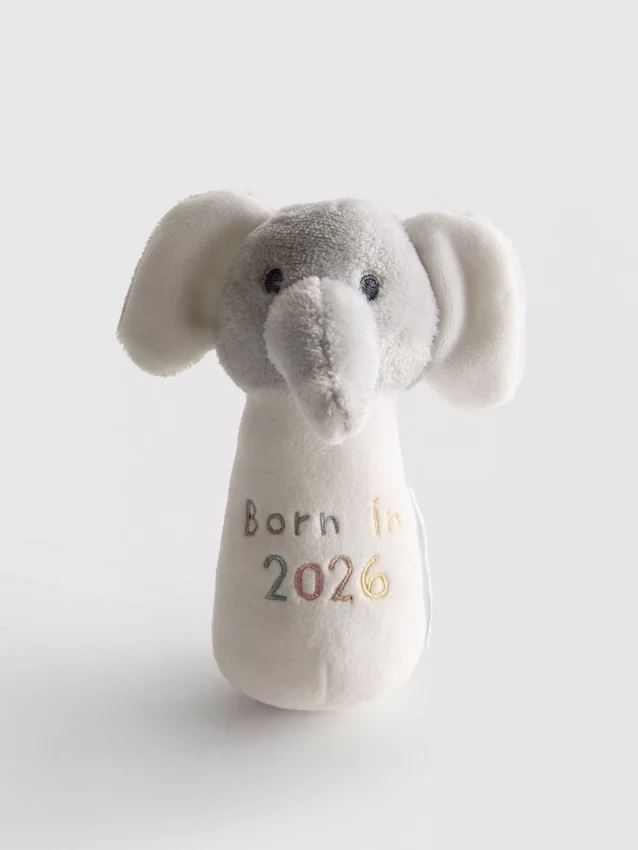 Skallra med texten ”Born in 2026”