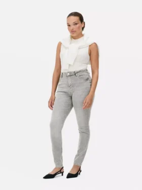 Skinny jeans med hög midja