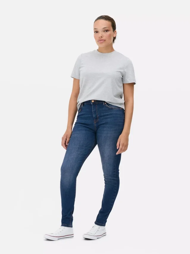 Skinny jeans med hög midja
