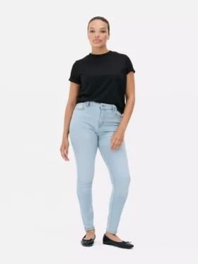 Skinny jeans med hög midja