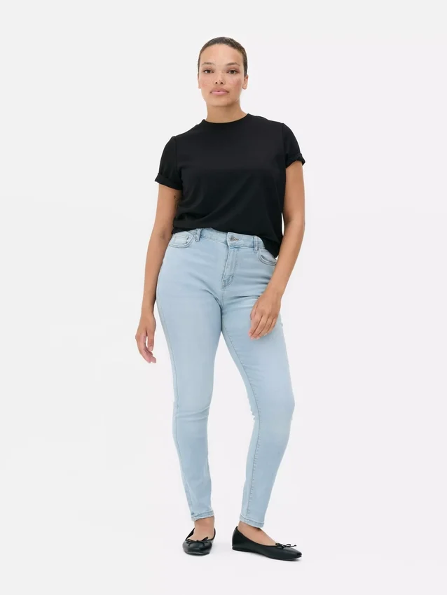 Skinny jeans med hög midja