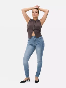Skinny jeans med hög midja
