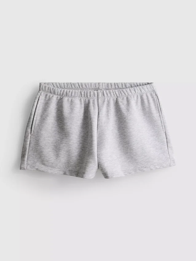 Skinny-shorts i bomullsrik jersey