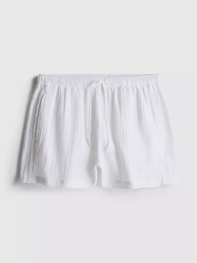 Sköna pyjamasar i vävd bomull i shorts-form