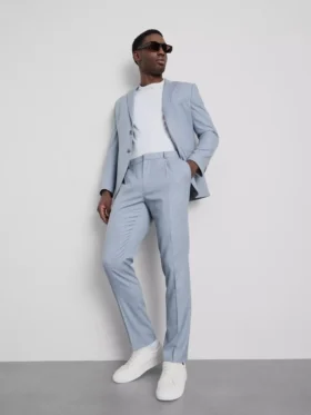 Slim fit-byxor i dobby-struktur