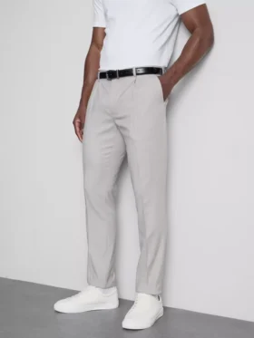 Slim fit-byxor i dobby-struktur