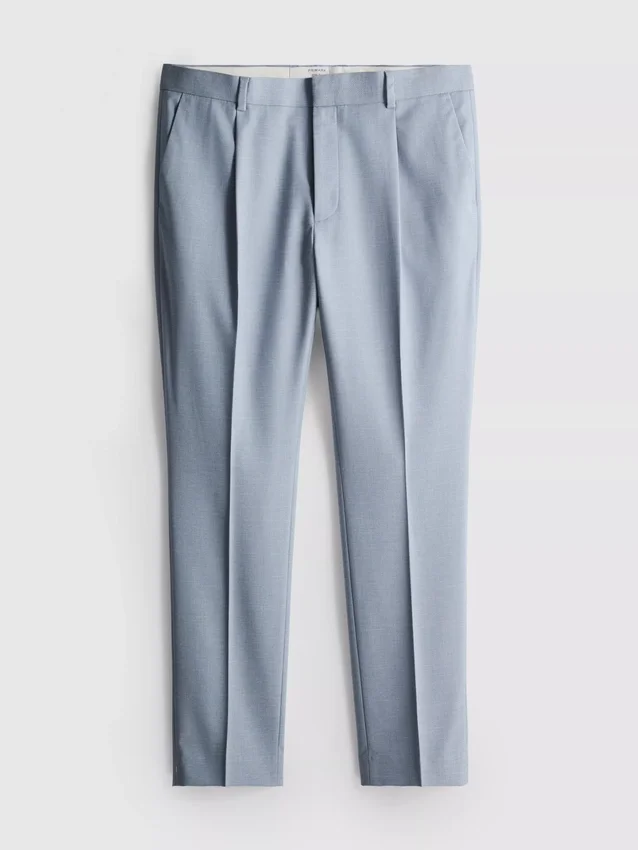 Slim fit-byxor i dobby-struktur