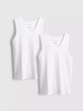 Slim fit-linne med ribbade kanter