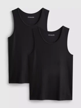 Slim fit-linne med ribbade kanter