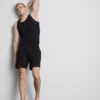 Slim fit-linne med ribbade kanter