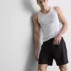 Slim fit-linne med ribbade kanter