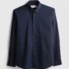 Slim fit-skjorta i stretch med knappar