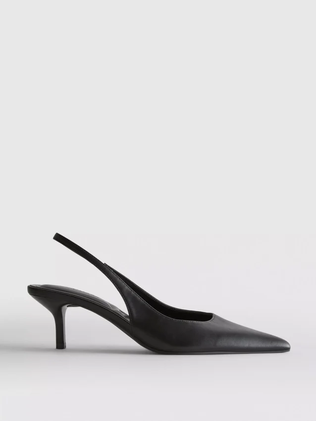 Slingback-klackskor i imitationsläder