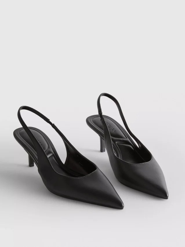Slingback-klackskor i imitationsläder