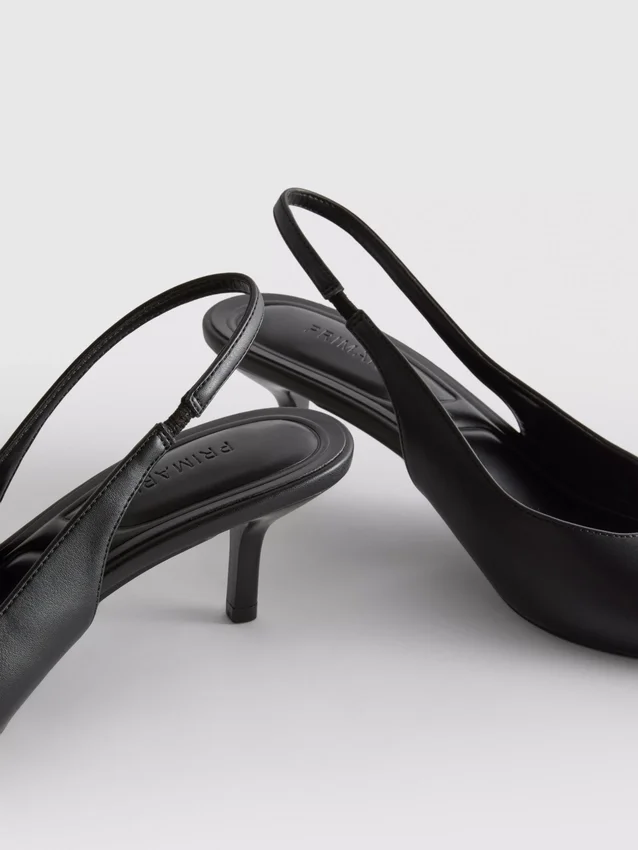 Slingback-klackskor i imitationsläder