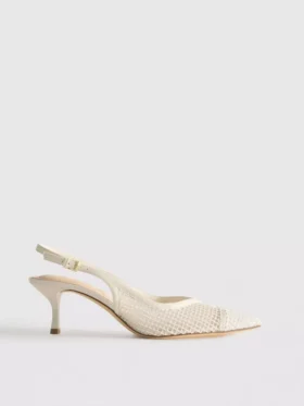 Slingback-klackskor i mesh med bred passform