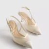 Slingback-klackskor i mesh med bred passform