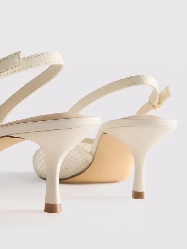 Slingback-klackskor i mesh med bred passform