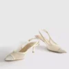Slingback-klackskor i mesh med bred passform