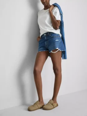 Slitna jeansshorts