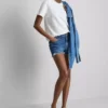 Slitna jeansshorts