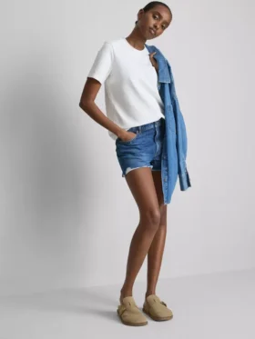 Slitna jeansshorts
