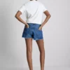 Slitna jeansshorts
